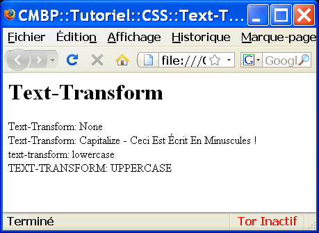 tutoriel cmbp css text-transform