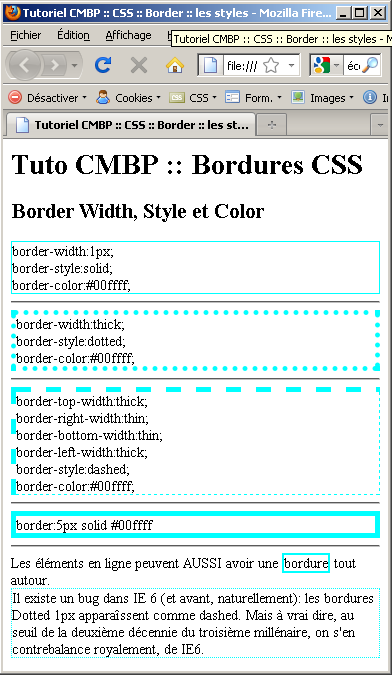 tutoriel css by Xavier Braive crossed the Border in Style
