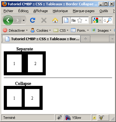 tutoriel css table css collapse